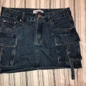 Telepatía Cargo Denim Mini Skirt